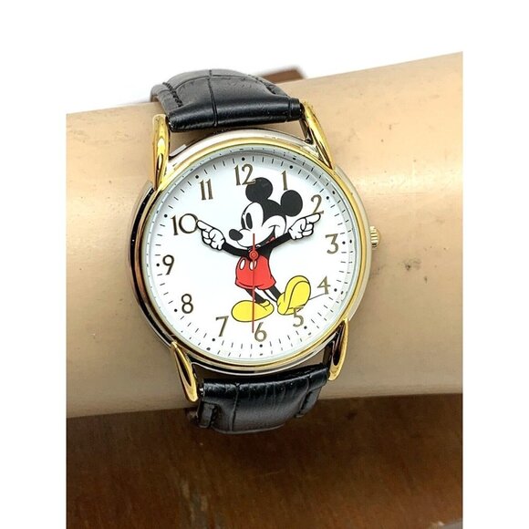 Disney Mickey Mouse Women\'s Watch White Dial Quartz Black Leather Band W002755 main image 11